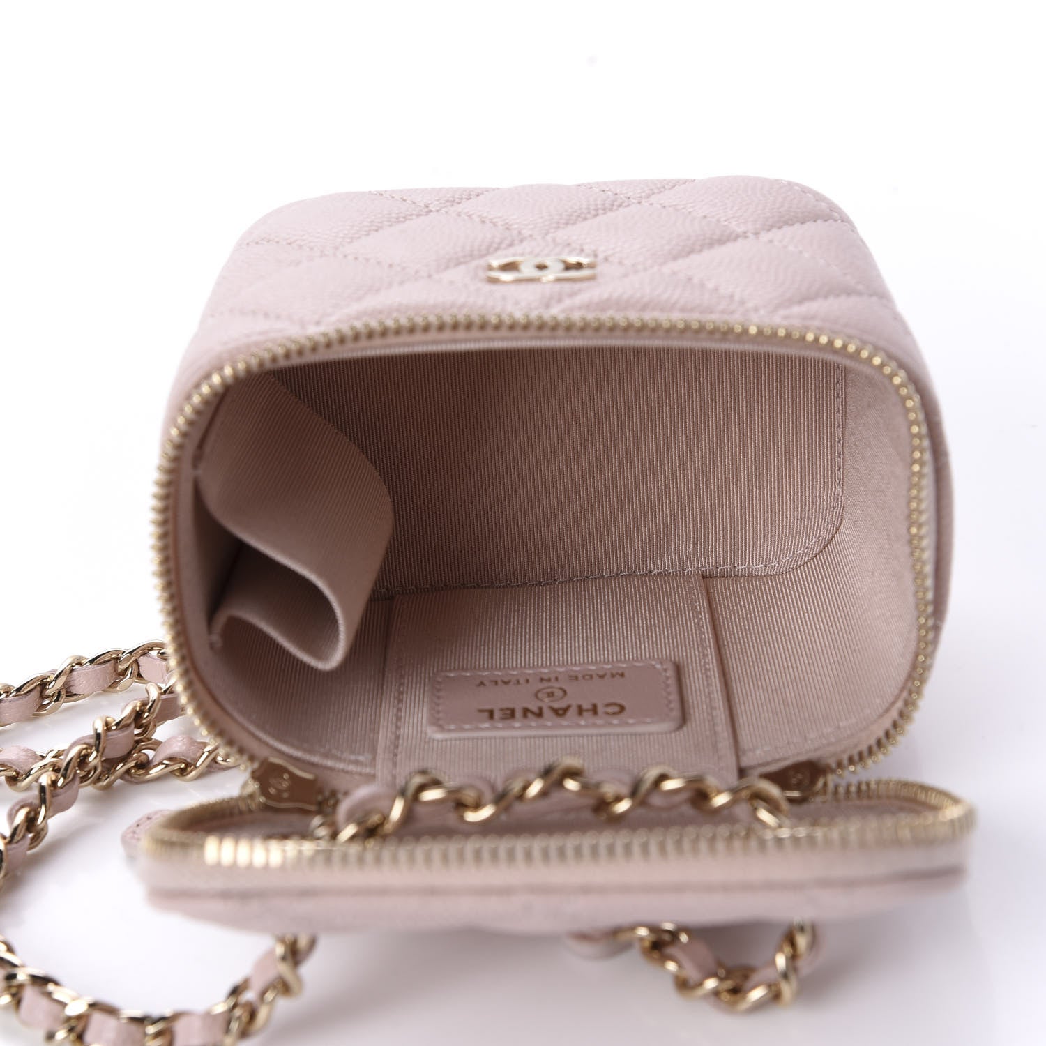 Chanel Caviar Quilted Mini Vanity Case With Chain Light Pink 5 of 11
