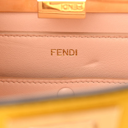 Fendi Vitello King Luxor Shiny Nappa Medium Peekaboo I SEE U East West Satchel Limone Light Rose 7 of 10