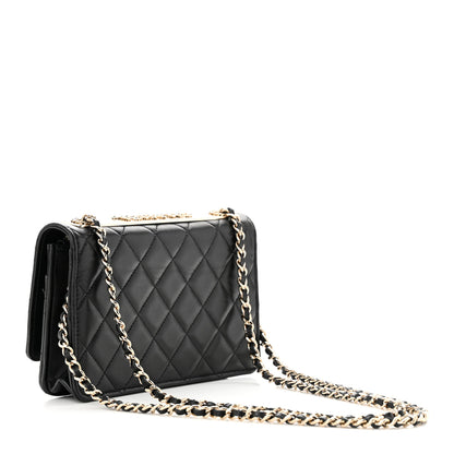 Chanel Lambskin Quilted Trendy Chain CC Wallet On Chain WOC Black 3 of 12