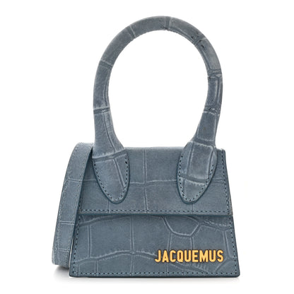 Jacquemus Suede Crocodile Embossed Le Chiquito Blue 1 of 9
