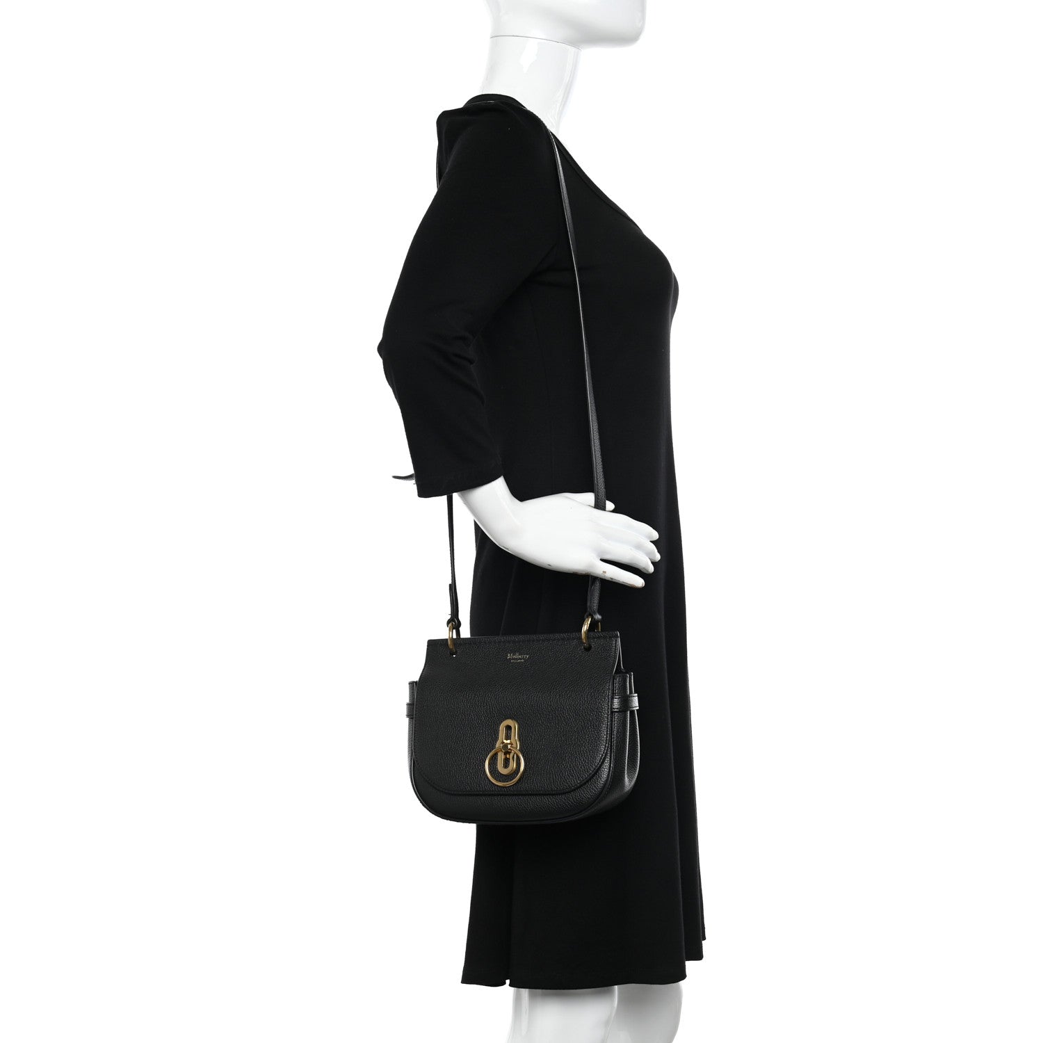 Mulberry Small Classic Grain Calfskin Small Amberley Satchel Black 2 of 11