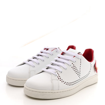 Valentino Garavani Calfskin Womens Backnet Sneakers 37 White Rosso Valentino 3 of 9