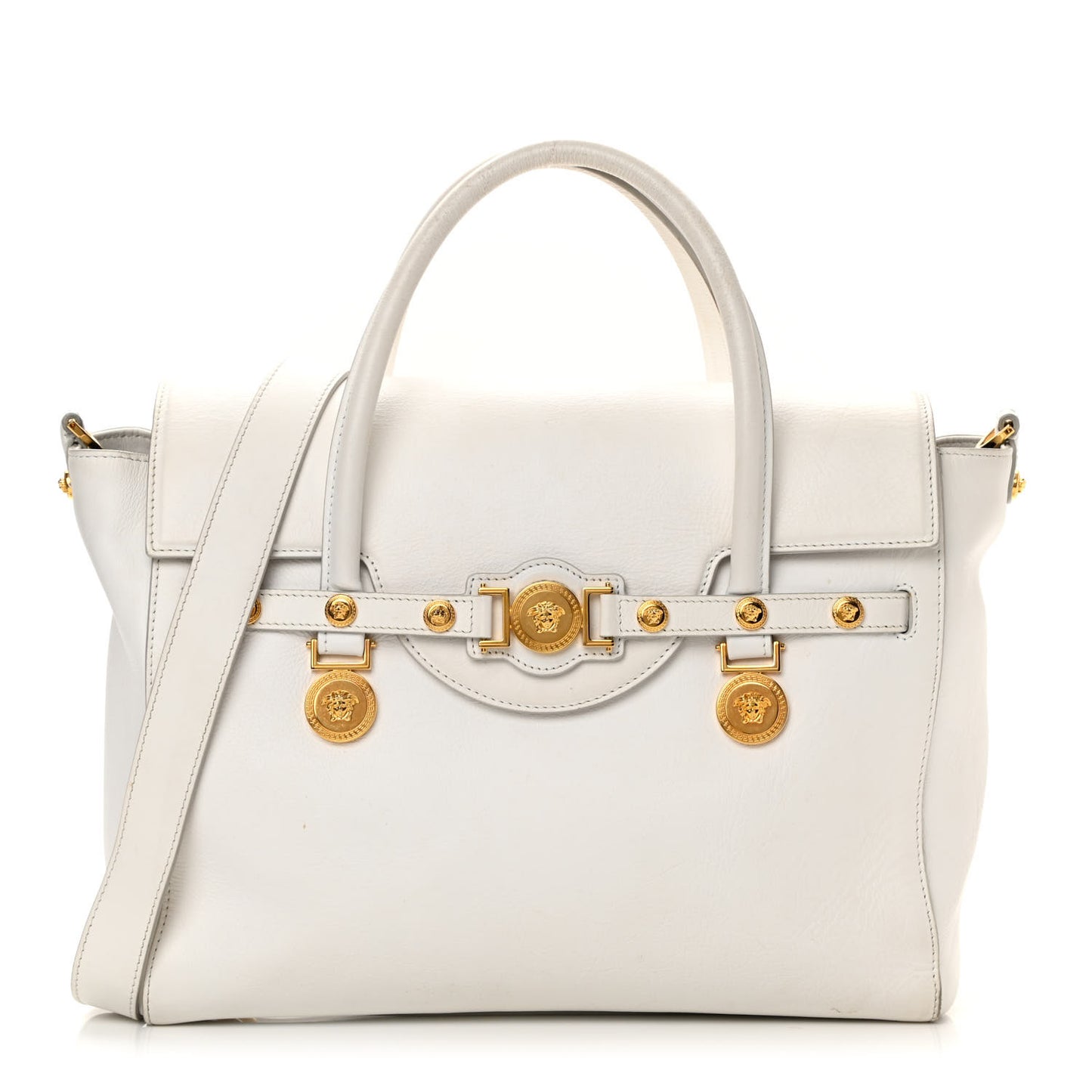 Vitello Calfskin Large Signature Tote White