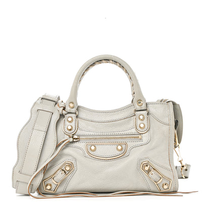 Balenciaga Chevre Gold Metallic Edge Hardware Mini City Gris Clair Gris Perle 1 of 11