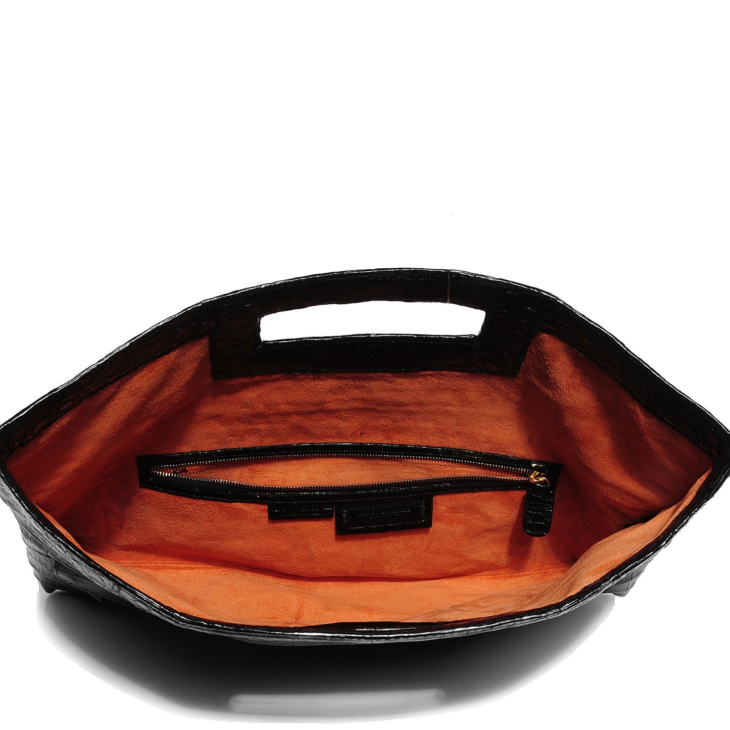 Crocodile Envelope Convertible Clutch Black