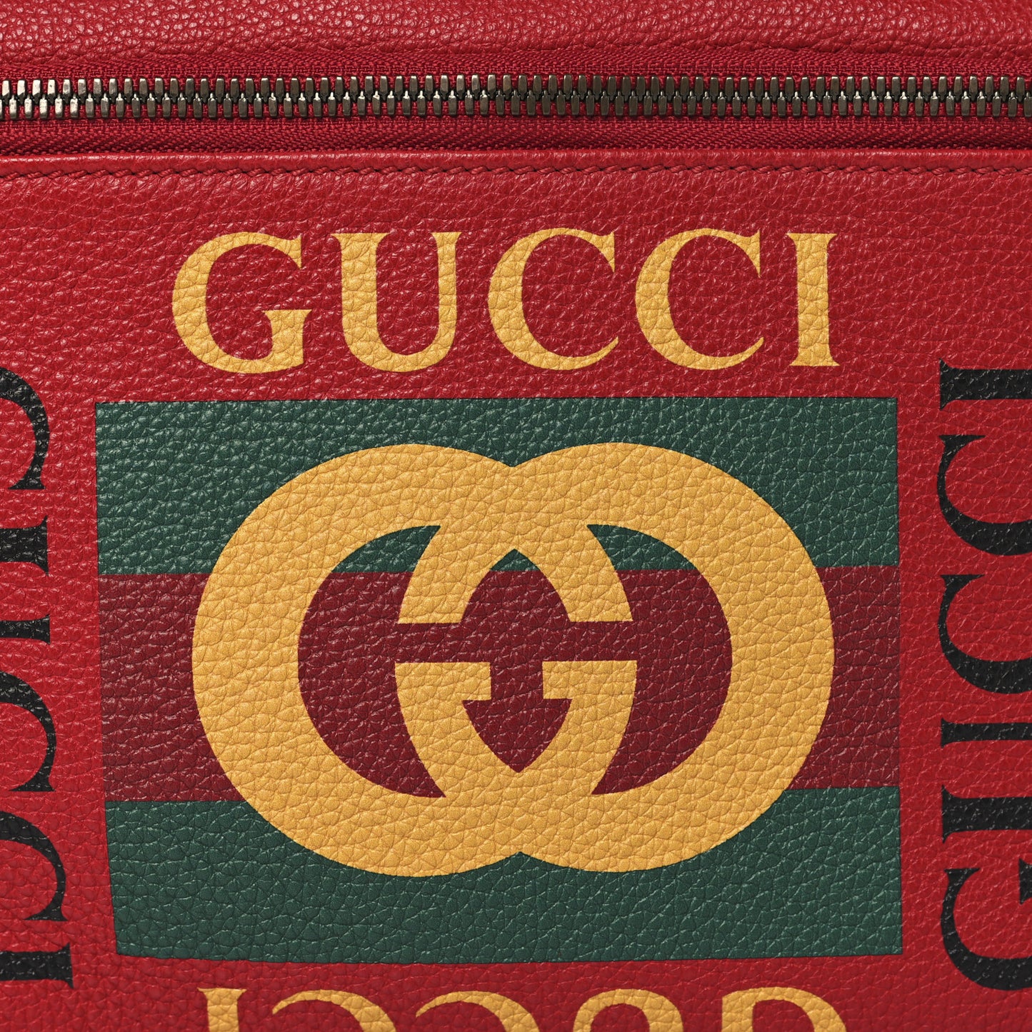 Grained Calfskin Logo Belt Bag Hibiscus Red