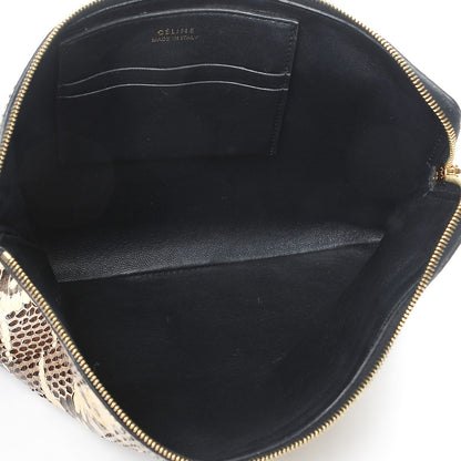 Celine Watersnake Clutch Pouch Black White 5 of 7