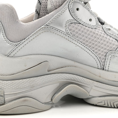 Balenciaga Metallic Fabric Mesh Womens Triple S Sneakers 39 Silver 11 of 11