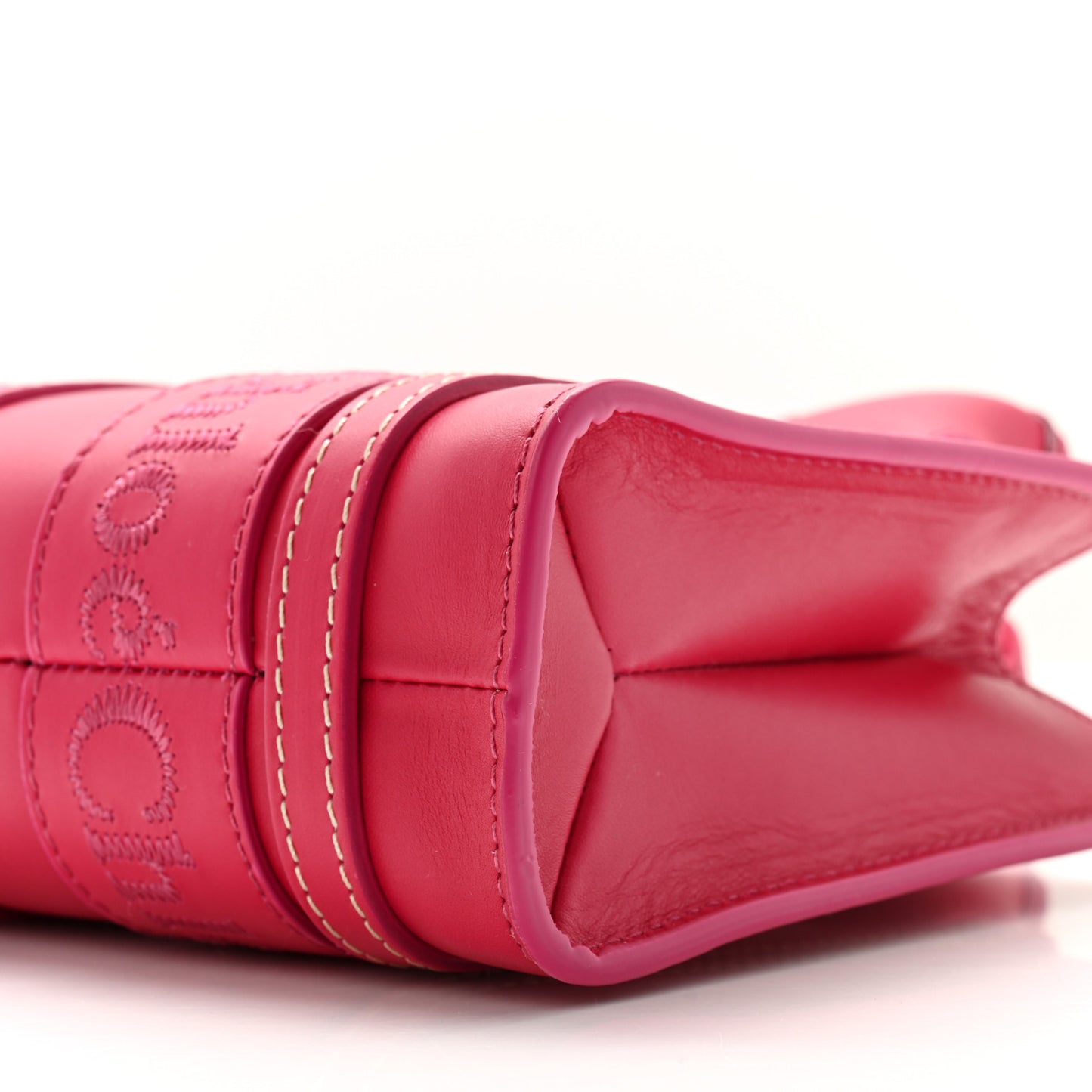 Calfskin Mini Woody Ribbon Tote Fizzy Pink
