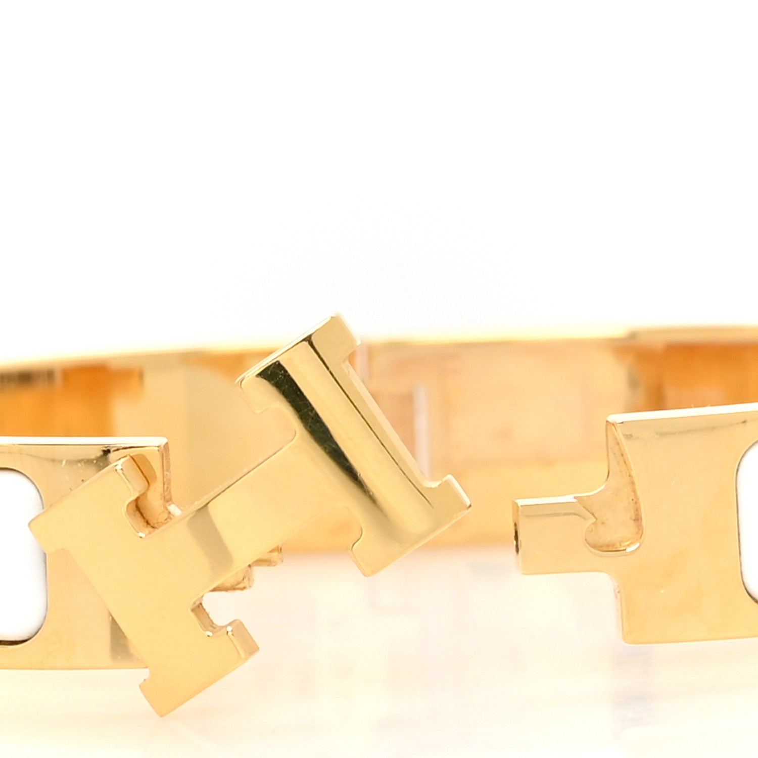 Hermes Enamel Narrow Clic Clac H Bracelet PM White 4 of 5