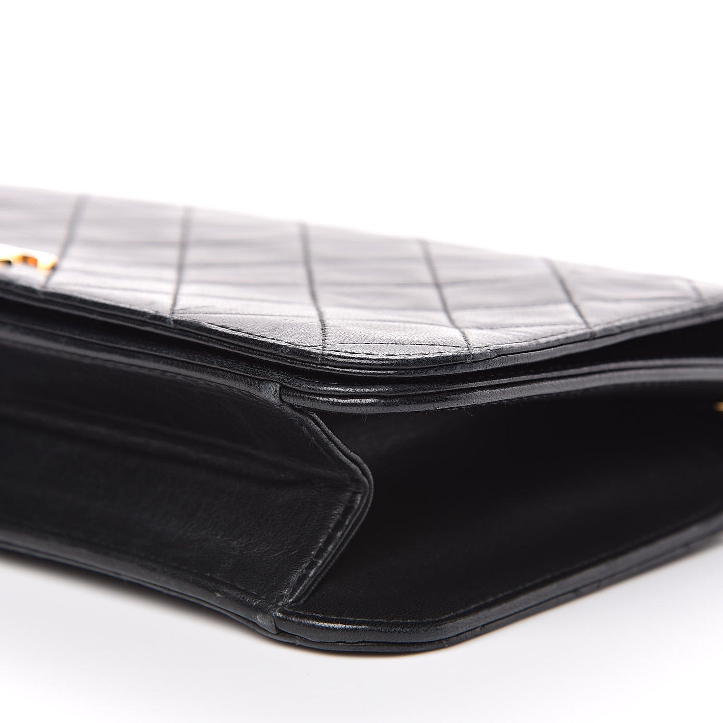 Lambskin Quilted Small Single Flap Bag Black