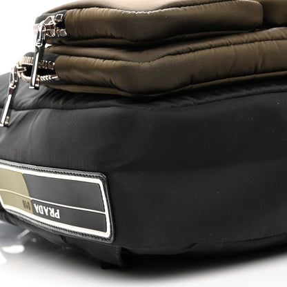 Prada Nylon Medium Boxy Backpack Black Olive 7 of 9