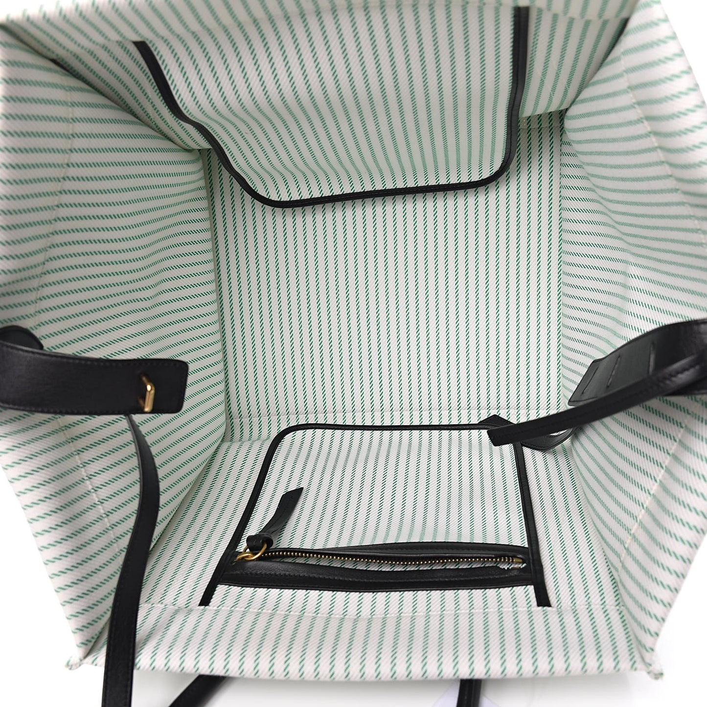 Cotton Canvas Striped Medium Phantom Luggage White Green