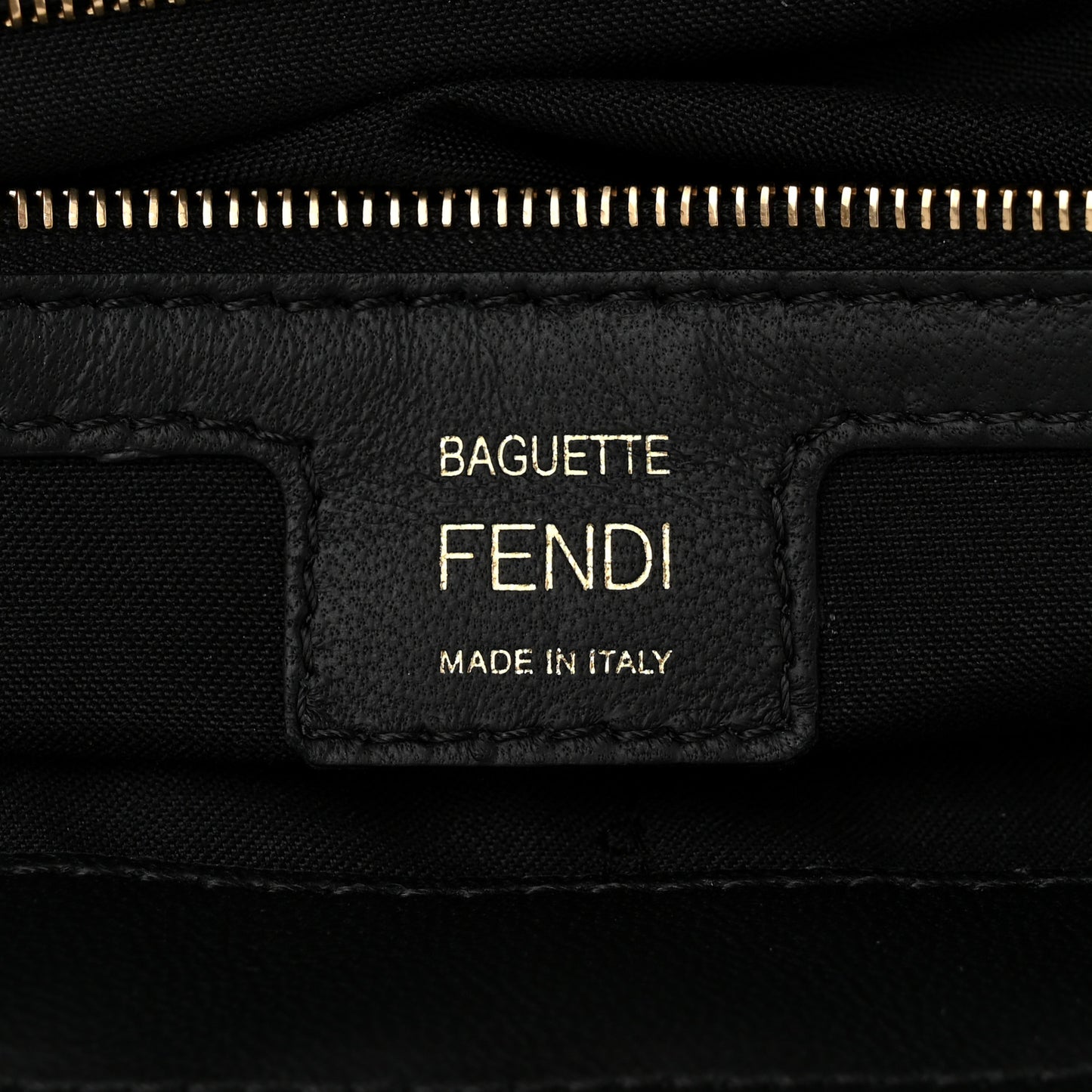 Nappa FF 1974 Embossed Baguette Black