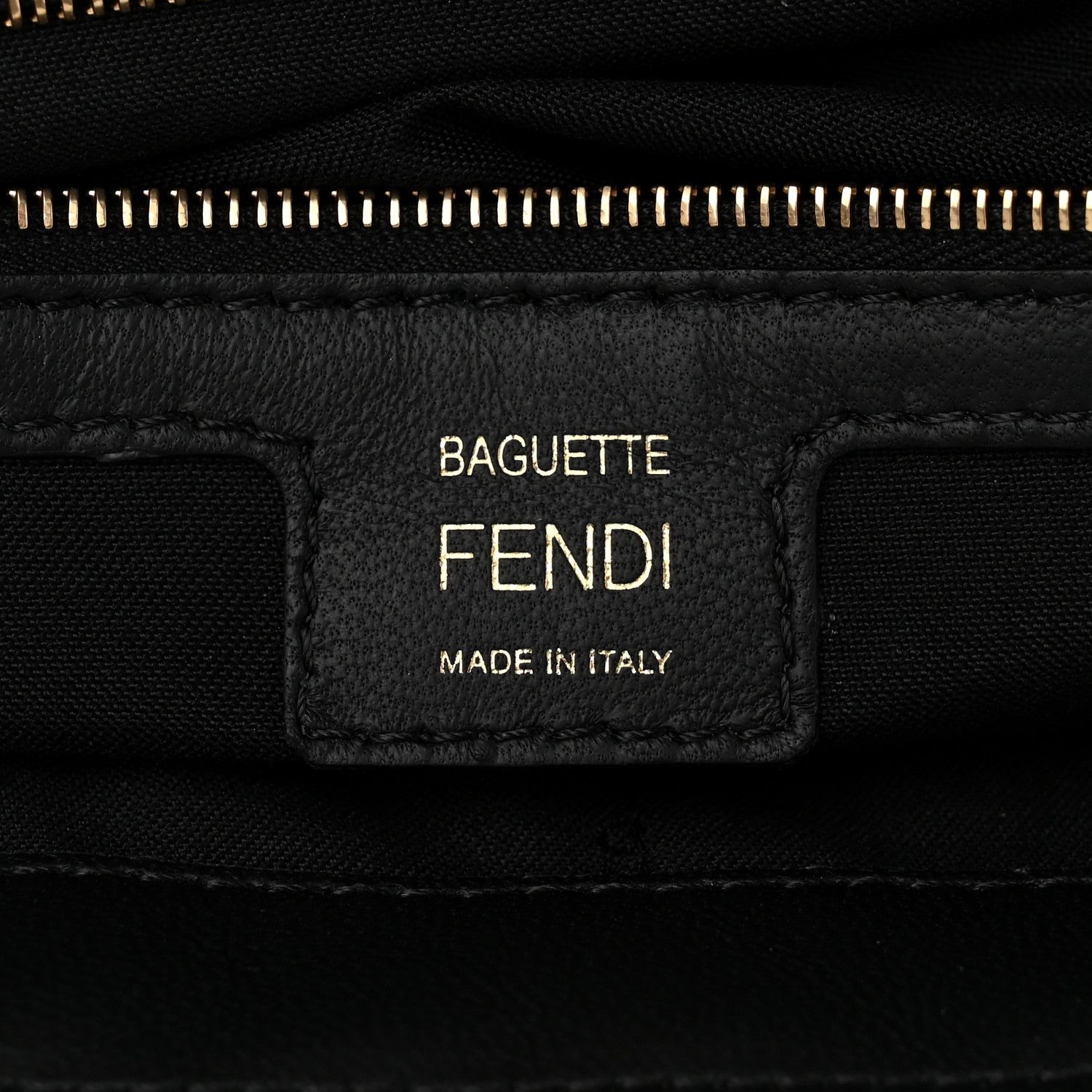 Fendi Nappa FF 1974 Embossed Baguette Black 6 of 11