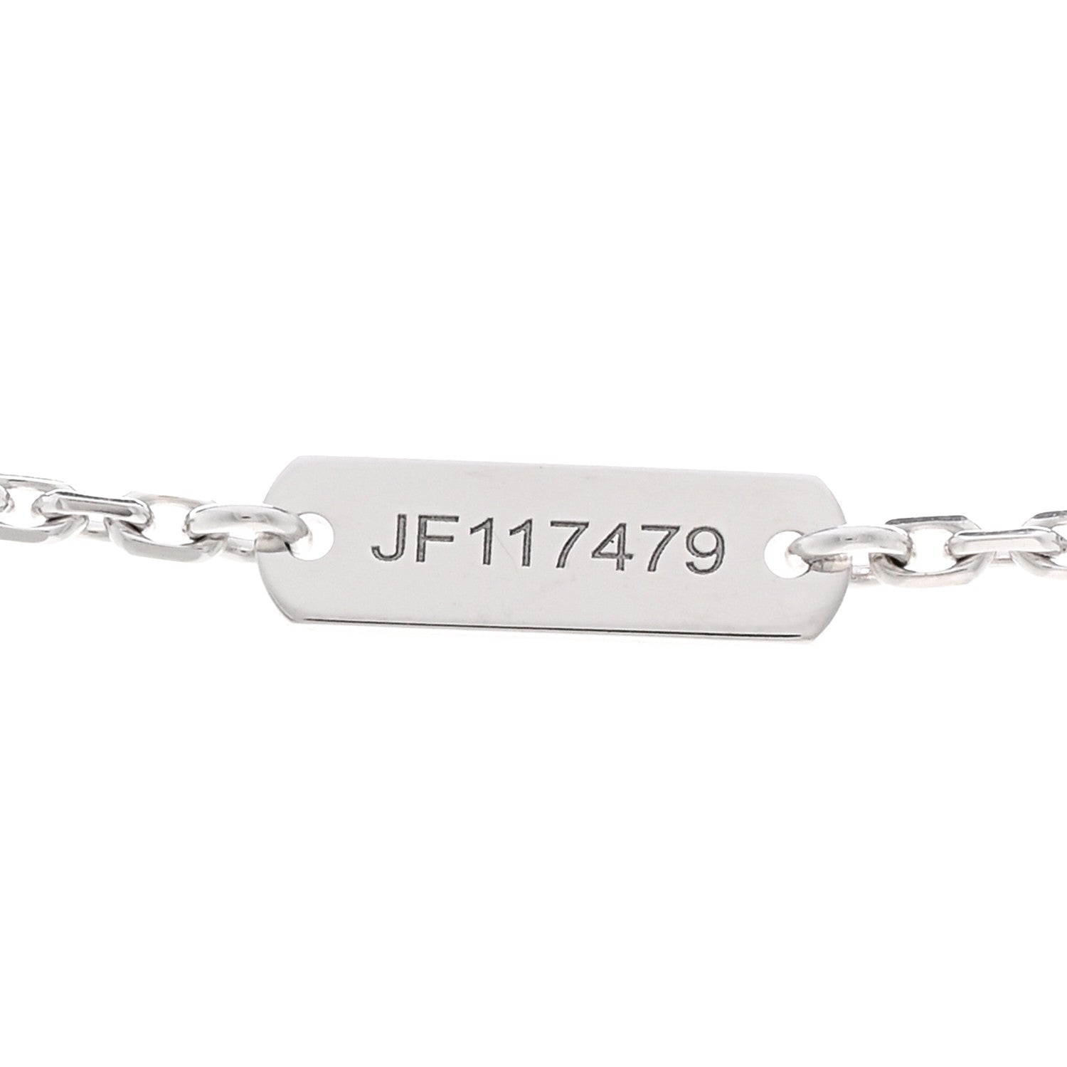 Van Cleef & Arpels 18K White Gold Chalcedony Vintage Alhambra Pendant Necklace 5 of 6