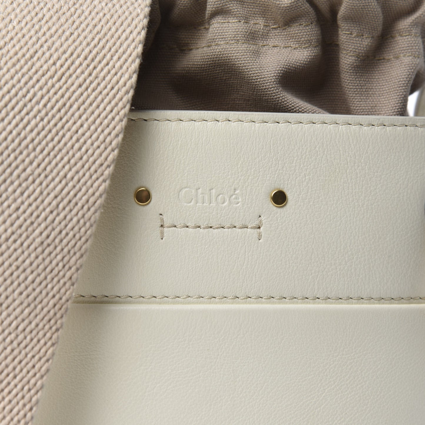 Smooth Calfskin Mini Roy Bucket Bag Natural White
