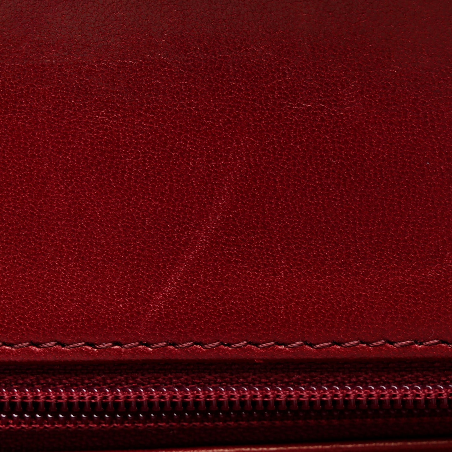 Patent Calfskin Quilted Medium Double Flap Dark Red
