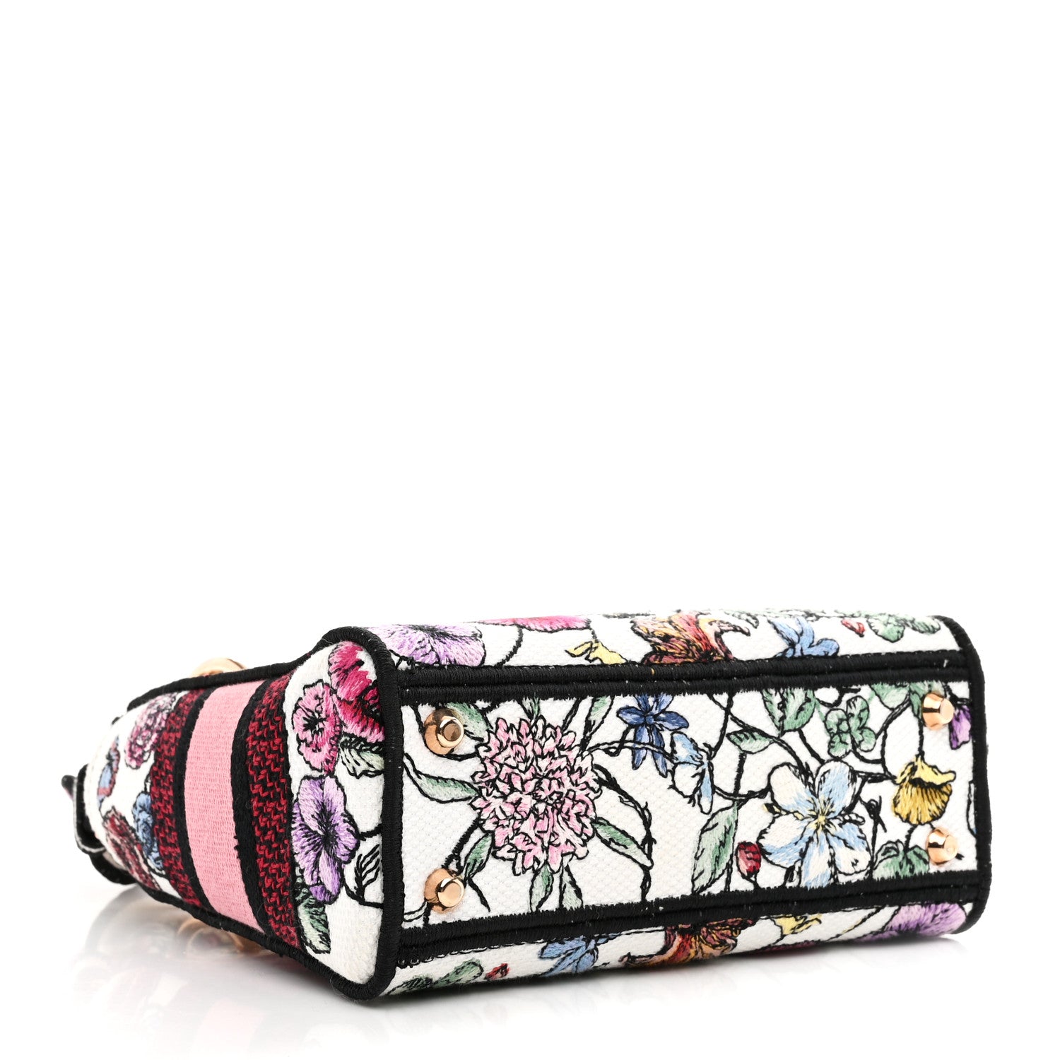 Christian Dior Canvas Florilegio Embroidered Mini Lady D-Lite White Multicolor 4 of 10