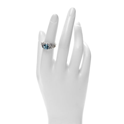 Tiffany Platinum Aquamarine Diamond 1.54ct Double Bow Ring 52 6 2 of 6