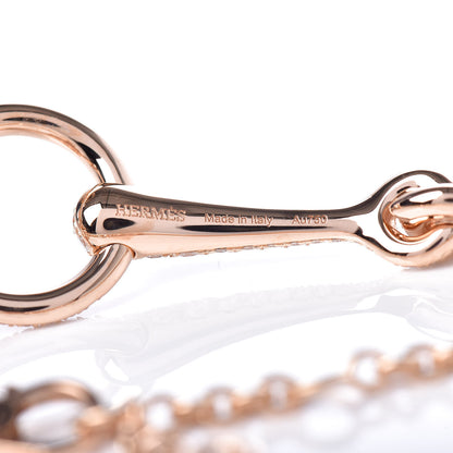 Hermes 18K Rose Gold Diamond TPM Filet d'Or Pave Bracelet ST 5 of 6