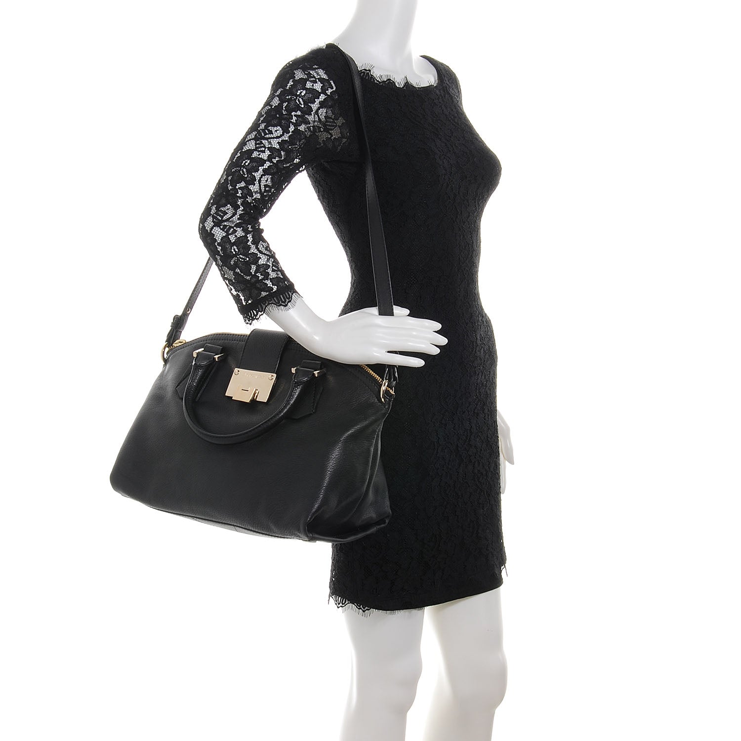 Jimmy Choo Leather Rosa Satchel Black 2 of 7