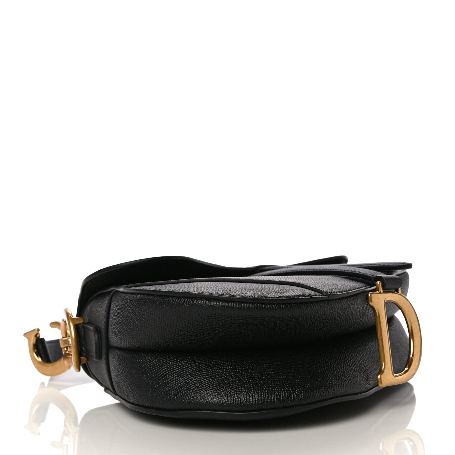 Christian Dior Grained Calfskin Saddle Bag Black 4 of 13