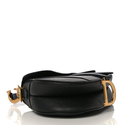 Christian Dior Grained Calfskin Saddle Bag Black 4 of 13