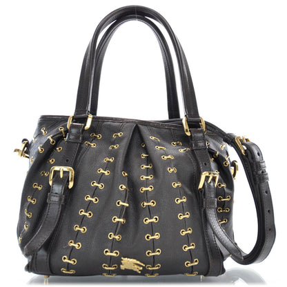 Burberry Leather Metal Stitch Lowry Brown 1 of 11