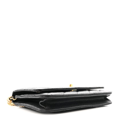 Chanel Caviar Quilted Medallion Wallet on Chain WOC Black 4 of 12