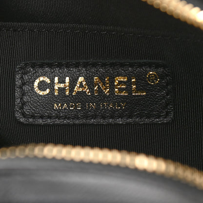 Chanel Lambskin Quilted Studded Quilted Vanity Case With Chain Black 6 of 10