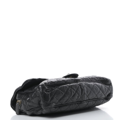 Chanel Crumpled Grained Calfskin Quilted Large Shiva Flap Black 4 of 14