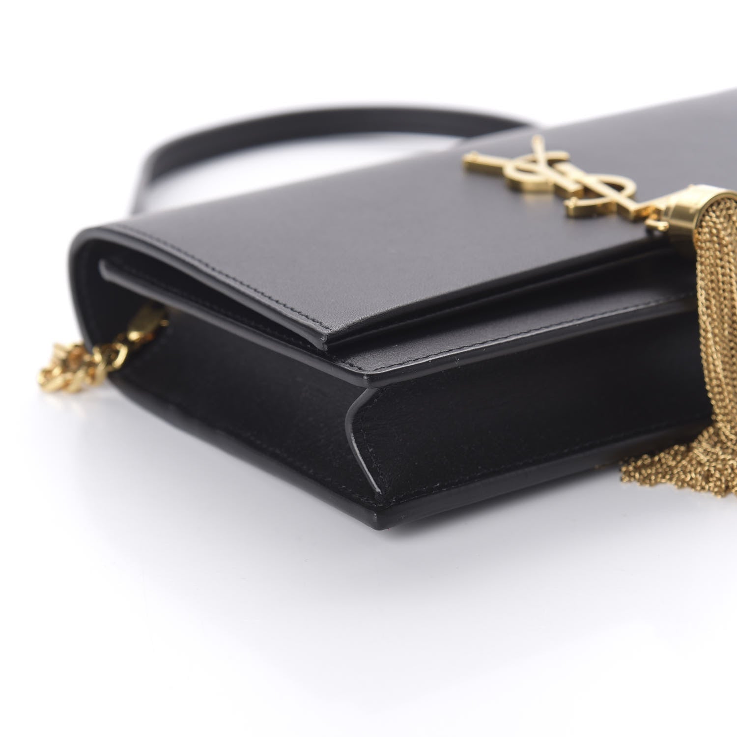Saint Laurent Smooth Calfskin Classic Monogram Kate Tassel Chain Wallet Black 6 of 9