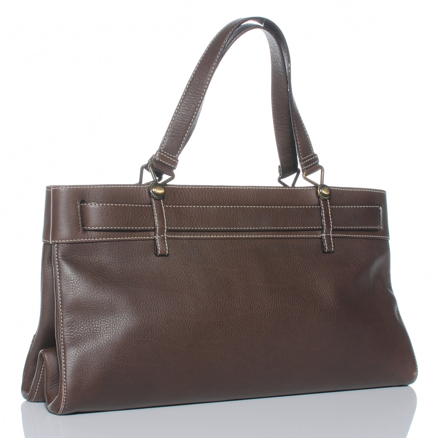 Calfskin Belted Pants Shoulder Bag Brown
