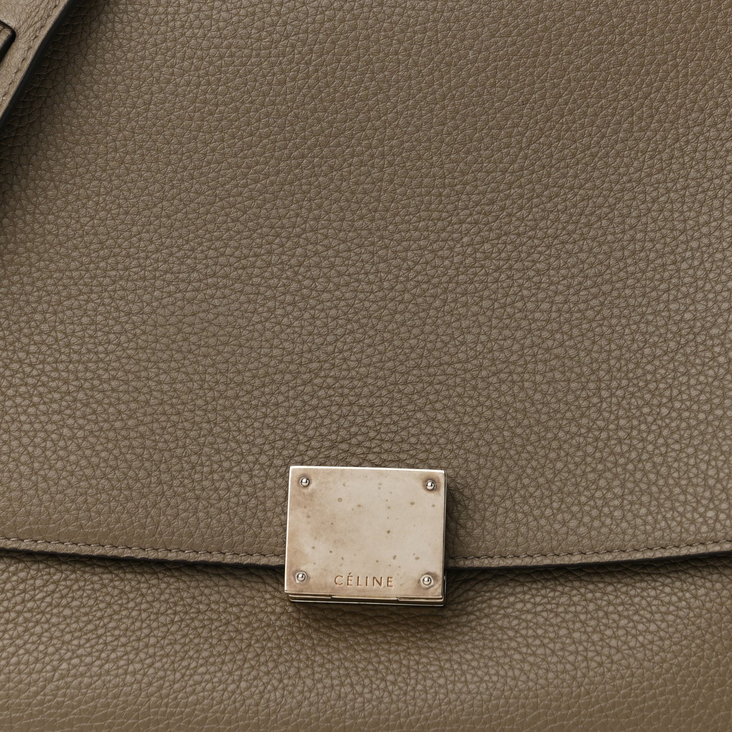 Drummed Calfskin Suede Medium Trapeze Dune