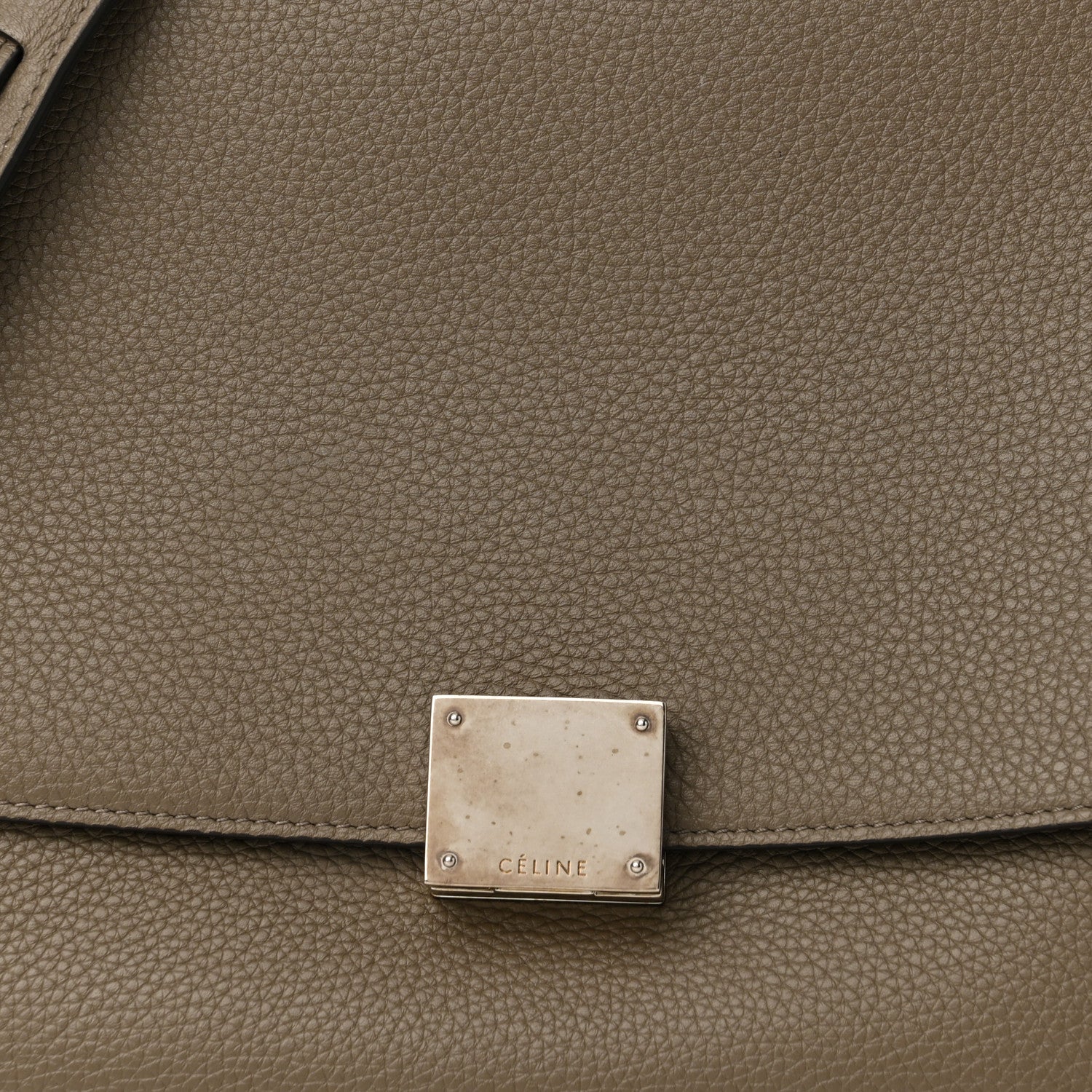 Celine Drummed Calfskin Suede Medium Trapeze Dune 7 of 9