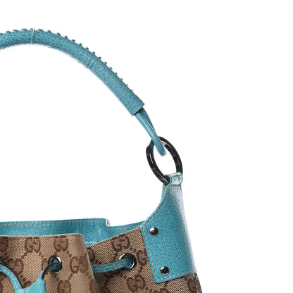 Gucci Monogram Drawstring Hobo Turquoise 10 of 10