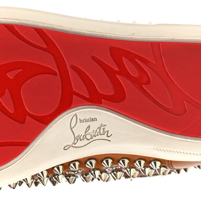 Christian Louboutin Calfskin Mens Lou Spikes Flat Sneakers 40 Brown 9 of 13