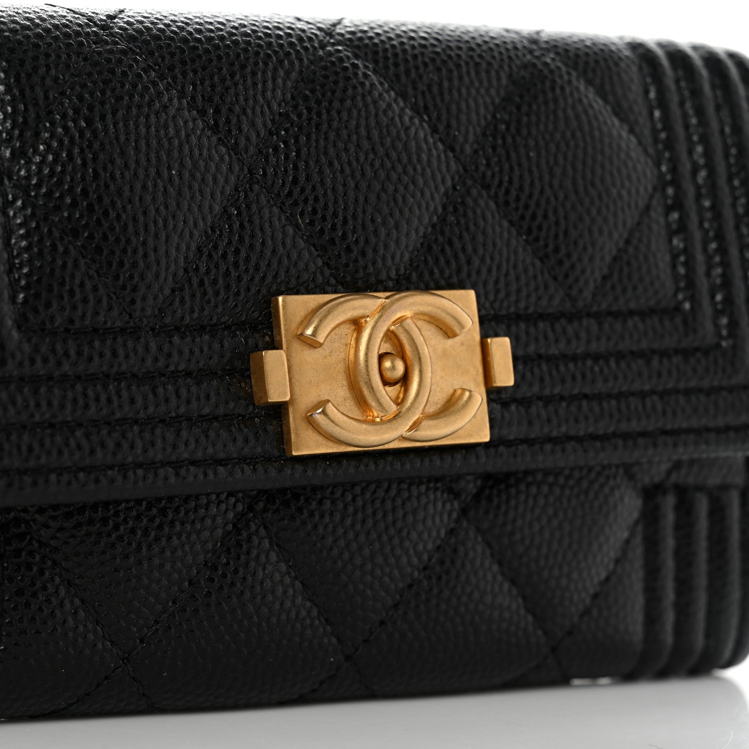 Chanel Caviar Quilted Boy Flap Card Holder Black 9 of 10