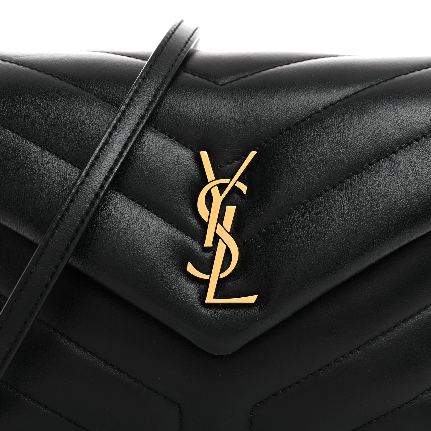 Saint Laurent Calfskin Y Quilted Monogram Toy Loulou Crossbody Bag Black 9 of 11