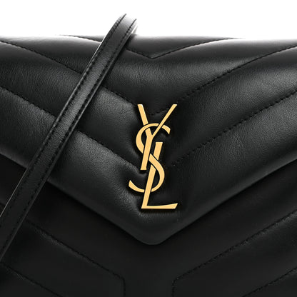 Saint Laurent Calfskin Y Quilted Monogram Toy Loulou Crossbody Bag Black 9 of 11
