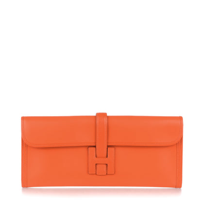 Hermes Lambskin Jige Elan 35 Clutch Orange 1 of 8