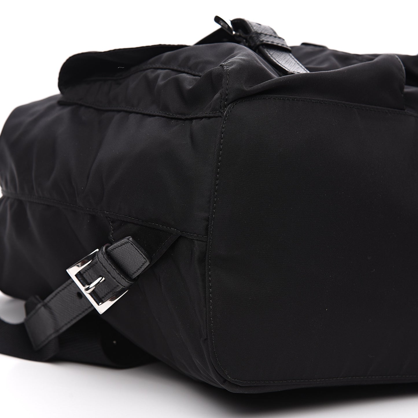 Nylon Vela Saffiano Backpack Black