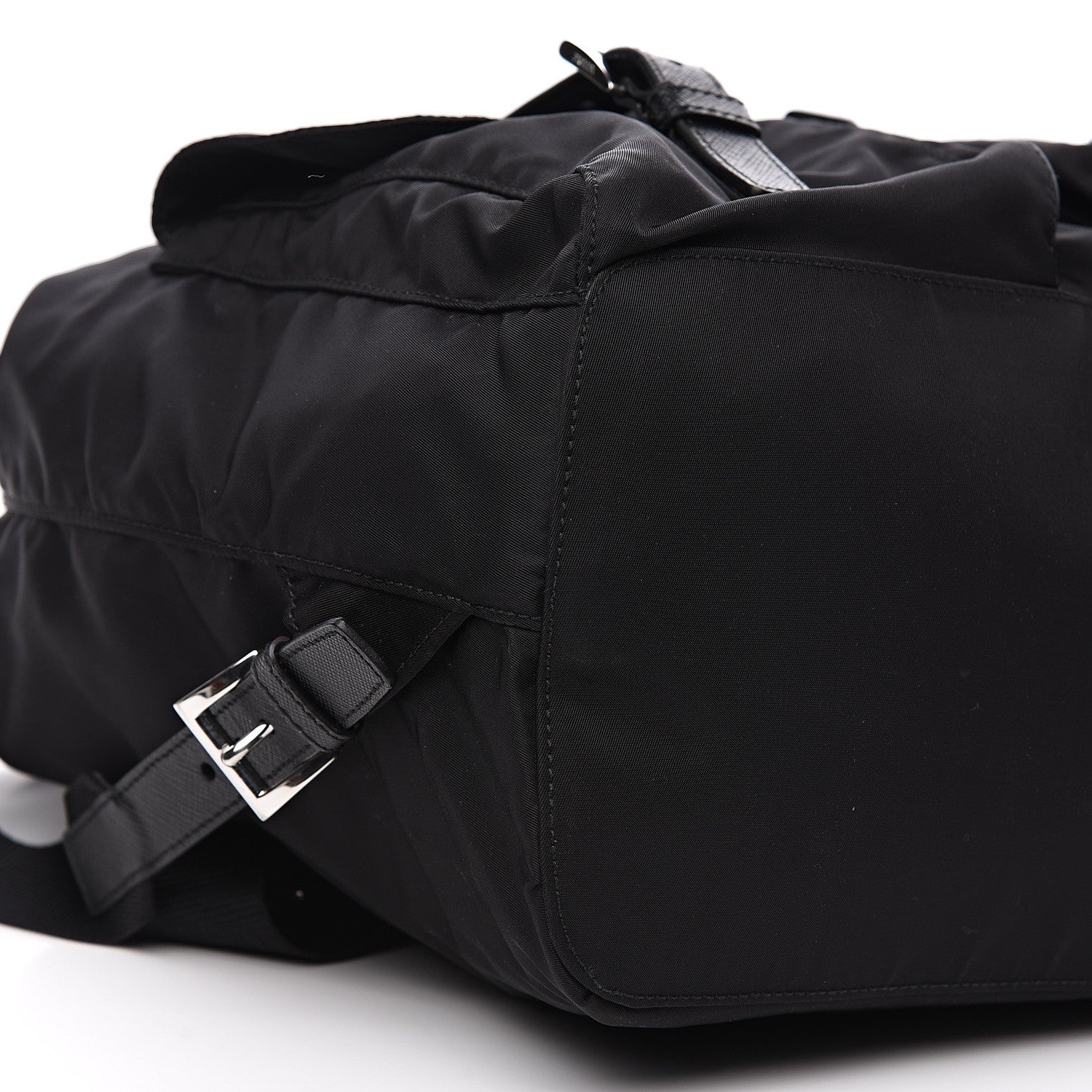 Prada Nylon Vela Saffiano Backpack Black 7 of 9