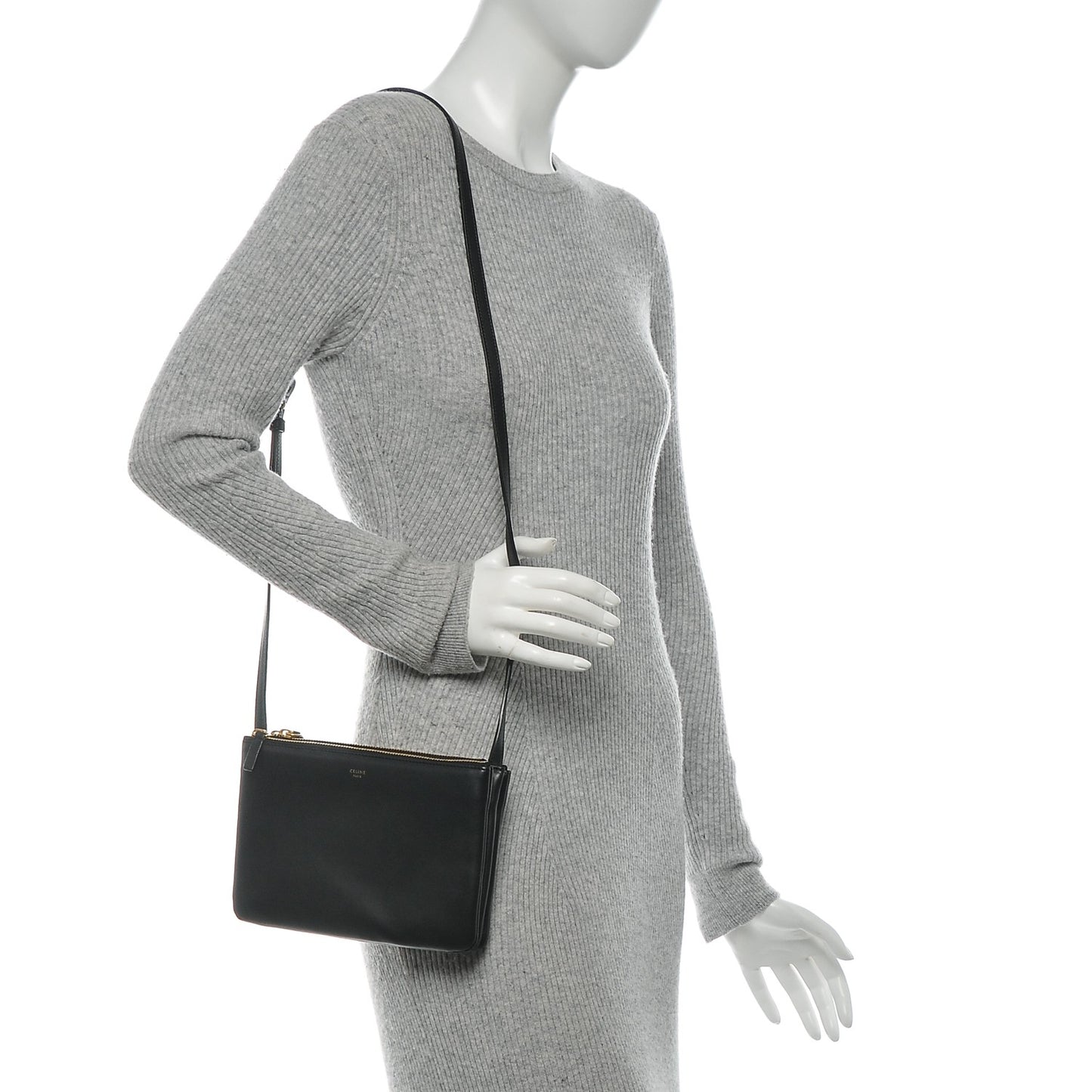 Lambskin Small Trio Crossbody Bag Black