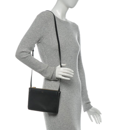 Celine Lambskin Small Trio Crossbody Bag Black 2 of 12