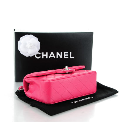 Chanel Lambskin Quilted Mini Rectangular Flap Dark Pink 4 of 8