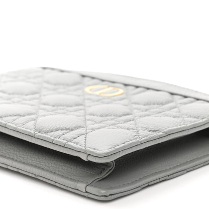 Christian Dior Calfskin Cannage Caro Zipped Pouch With Chain Grey 11 of 12