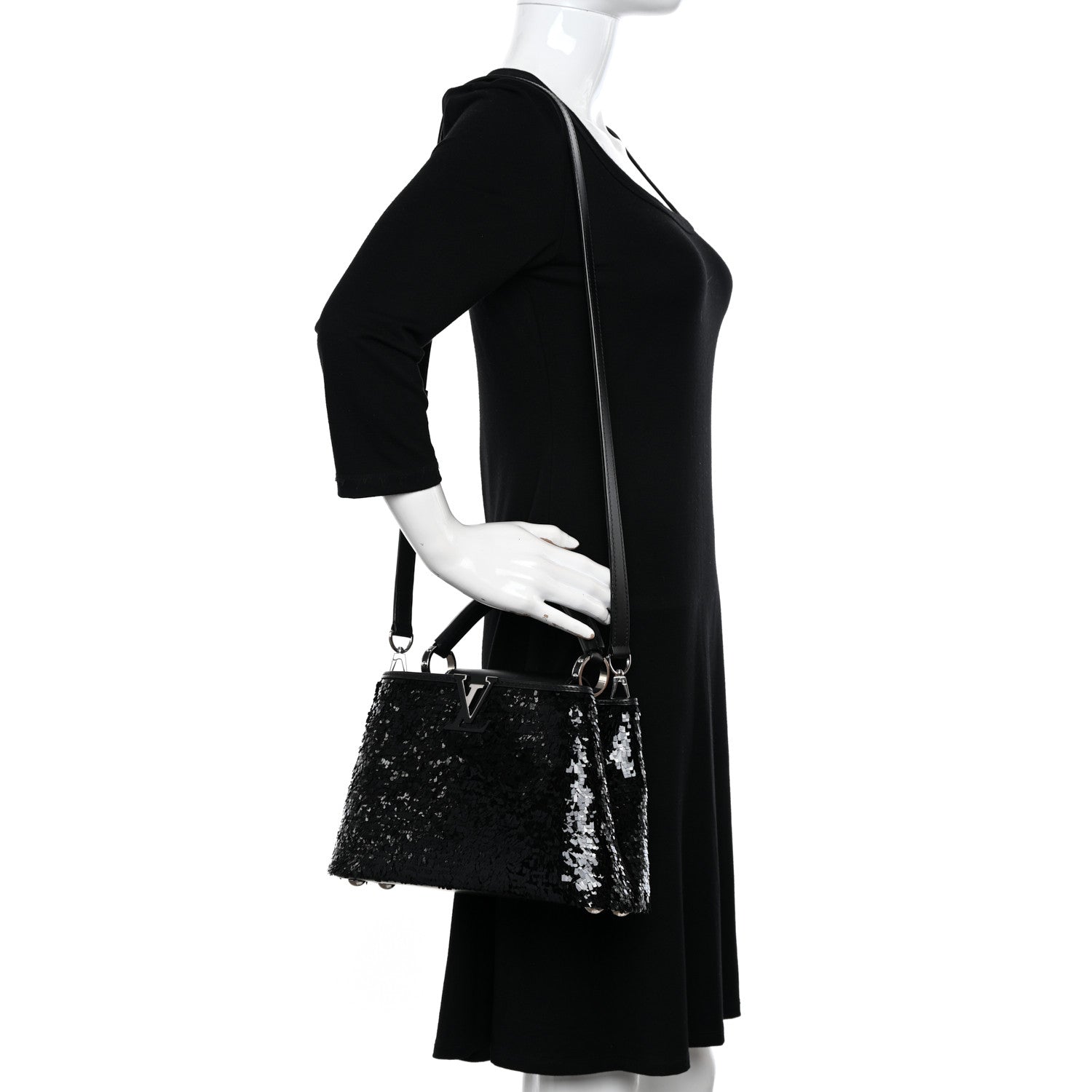 Louis Vuitton Calfskin Sequin Capucines BB Night Fever 2 of 15