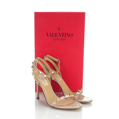 Valentino Garavani Patent Rockstud Ankle Strap 100mm Sandals 35 Poudre 8 of 10
